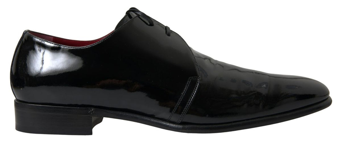 Dolce &amp; Gabbana Elegant Black Patent Leather Formal Men&