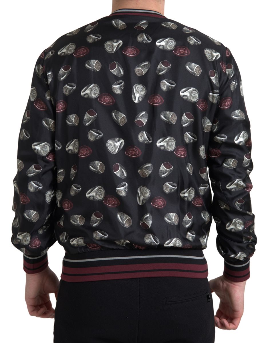 Dolce &amp; Gabbana Elegant Silk Crewneck Pullover - Black Multicolor