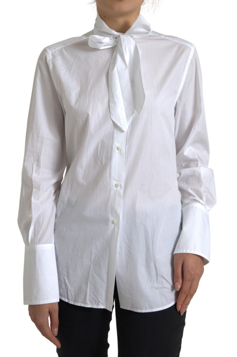 Dolce &amp; Gabbana Elegant White Cotton Long Sleeve Shirt