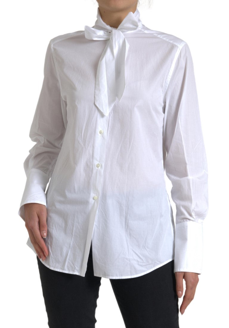 Dolce &amp; Gabbana Elegant White Cotton Long Sleeve Shirt