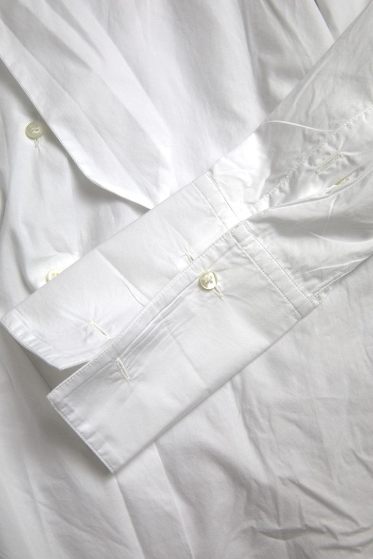 Dolce &amp; Gabbana Elegant White Cotton Long Sleeve Shirt