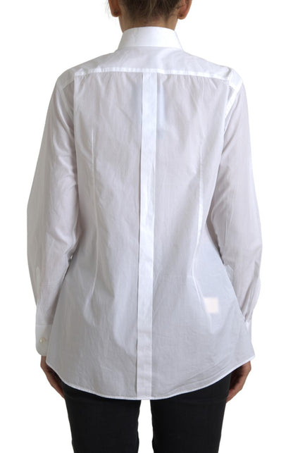 Dolce &amp; Gabbana Elegant White Cotton Poplin Dress Shirt