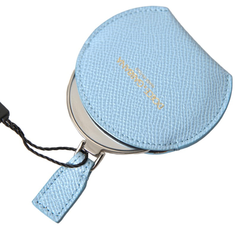 Dolce &amp; Gabbana Elegant Leather Mirror Holder in Light Blue