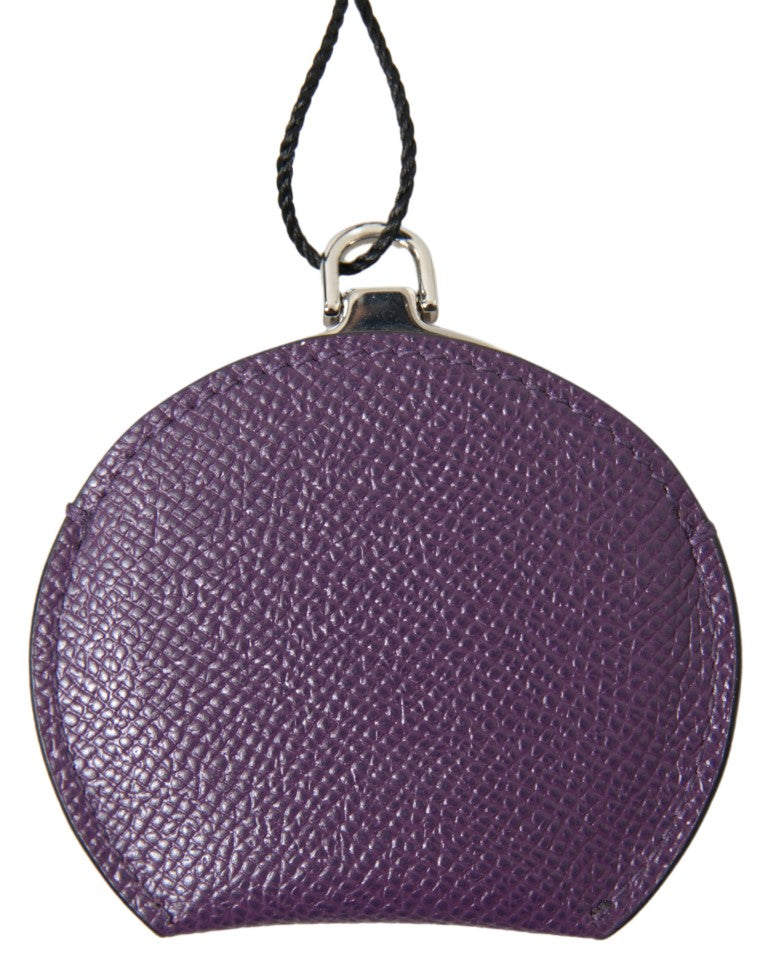 Dolce &amp; Gabbana Elegant Purple Leather Mirror Holder