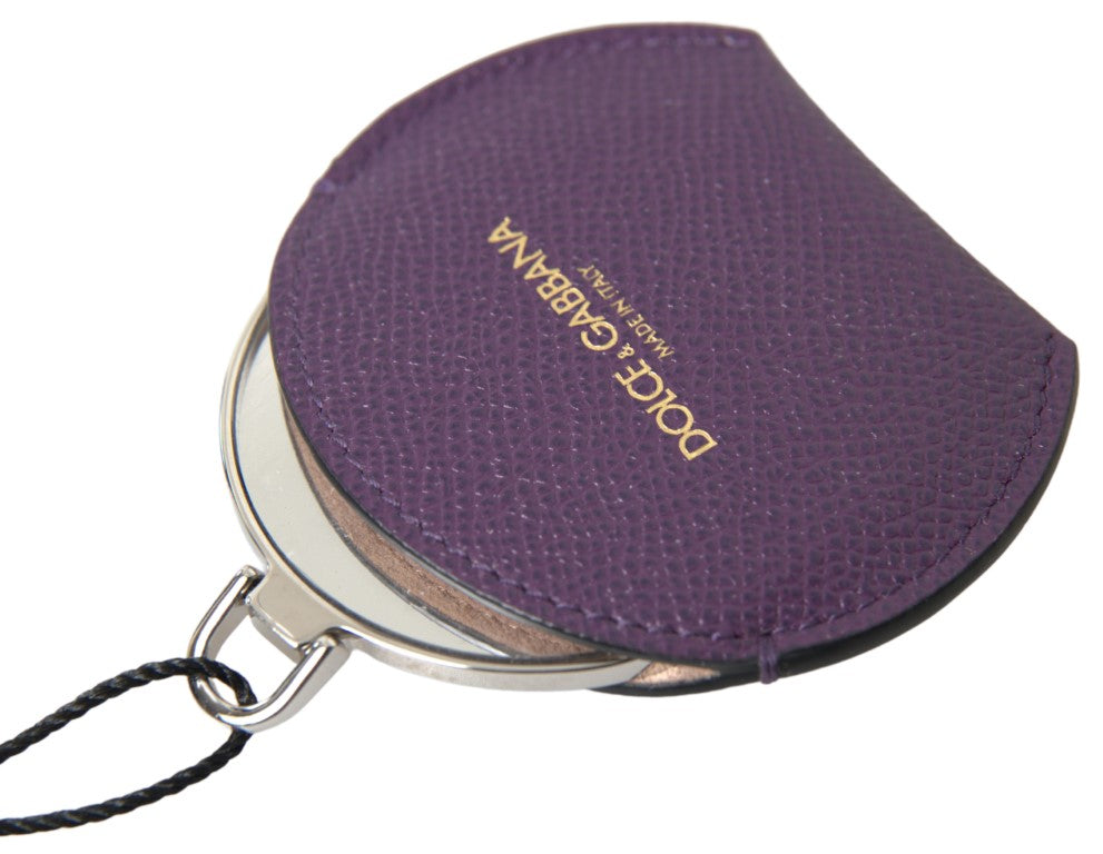 Dolce &amp; Gabbana Elegant Purple Leather Mirror Holder