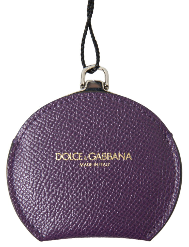 Dolce &amp; Gabbana Elegant Purple Leather Mirror Holder