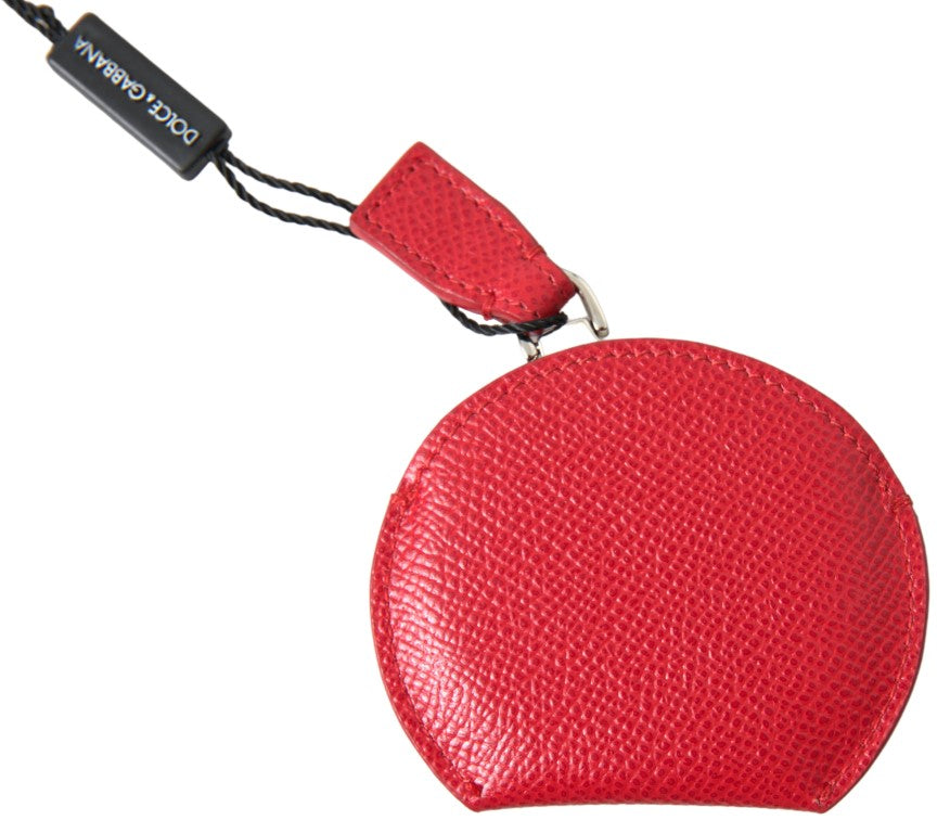 Dolce &amp; Gabbana Elegant Red Leather Mirror Holder