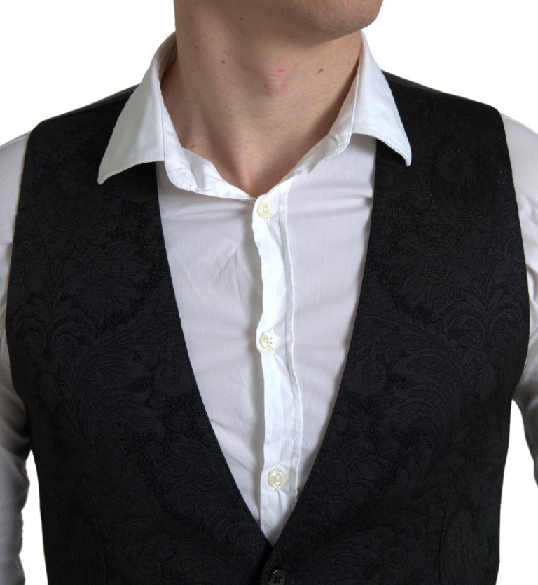 Dolce &amp; Gabbana Elegant Black Formal Dress Vest