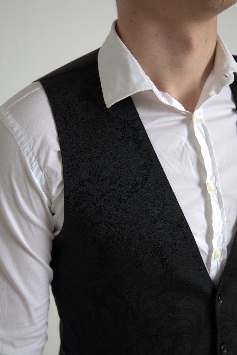 Dolce &amp; Gabbana Elegant Black Formal Dress Vest