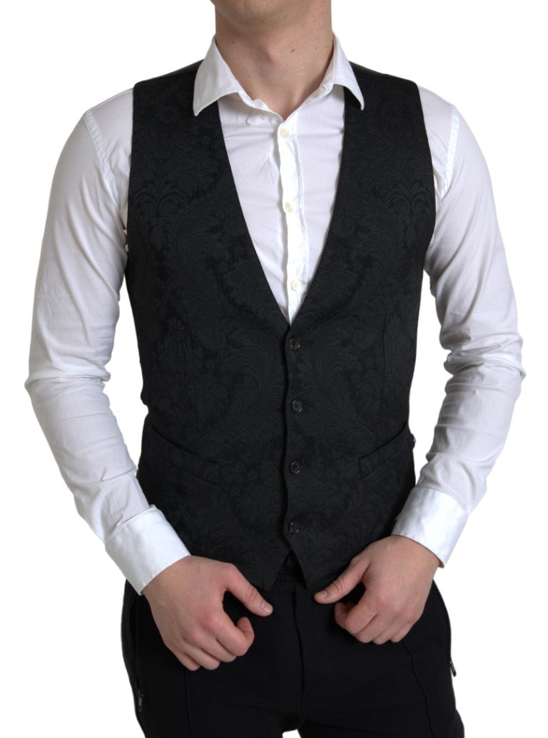 Dolce &amp; Gabbana Elegant Black Formal Dress Vest