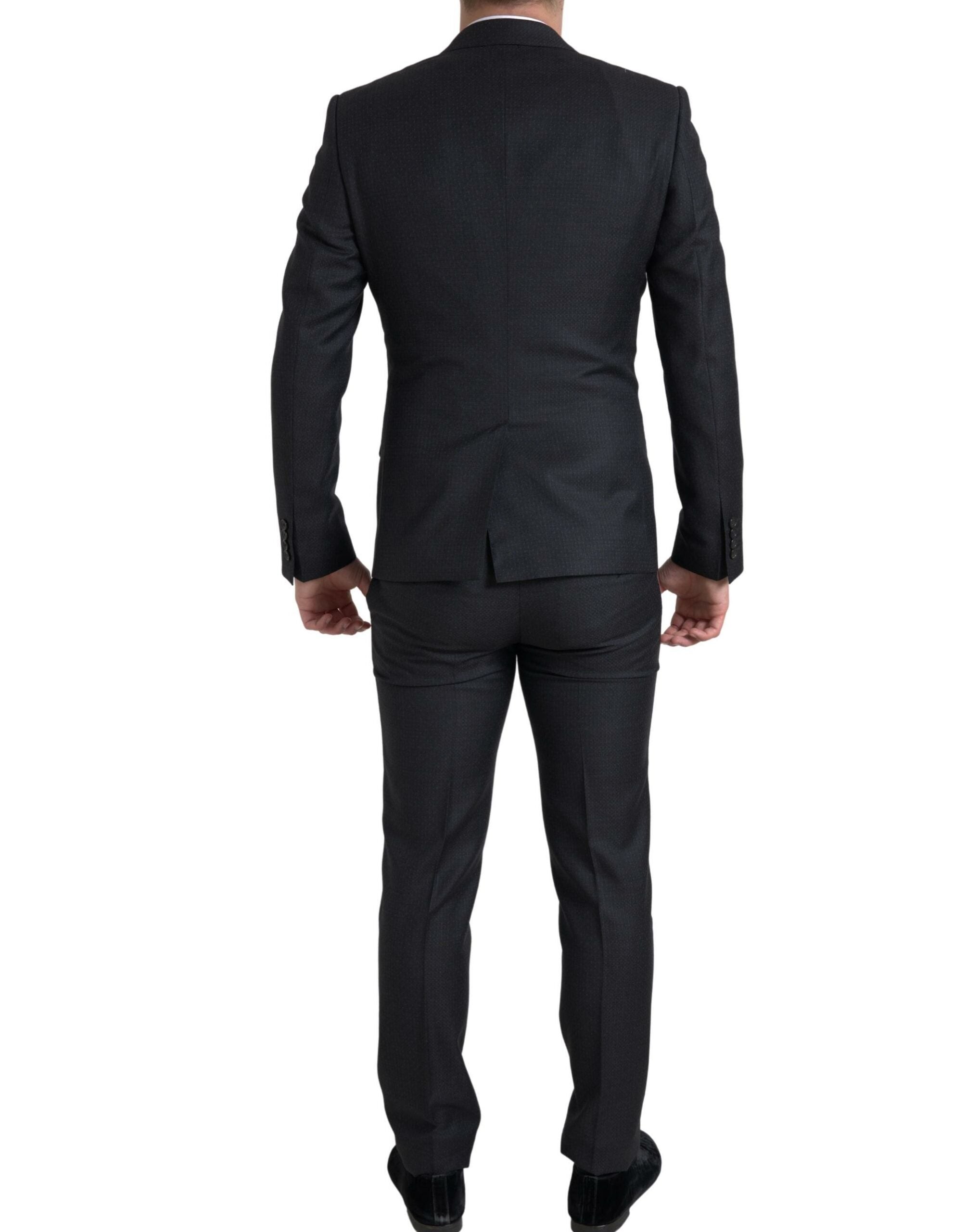 Dolce &amp; Gabbana Elegant Black Martini Slim Fit 3-Piece Suit