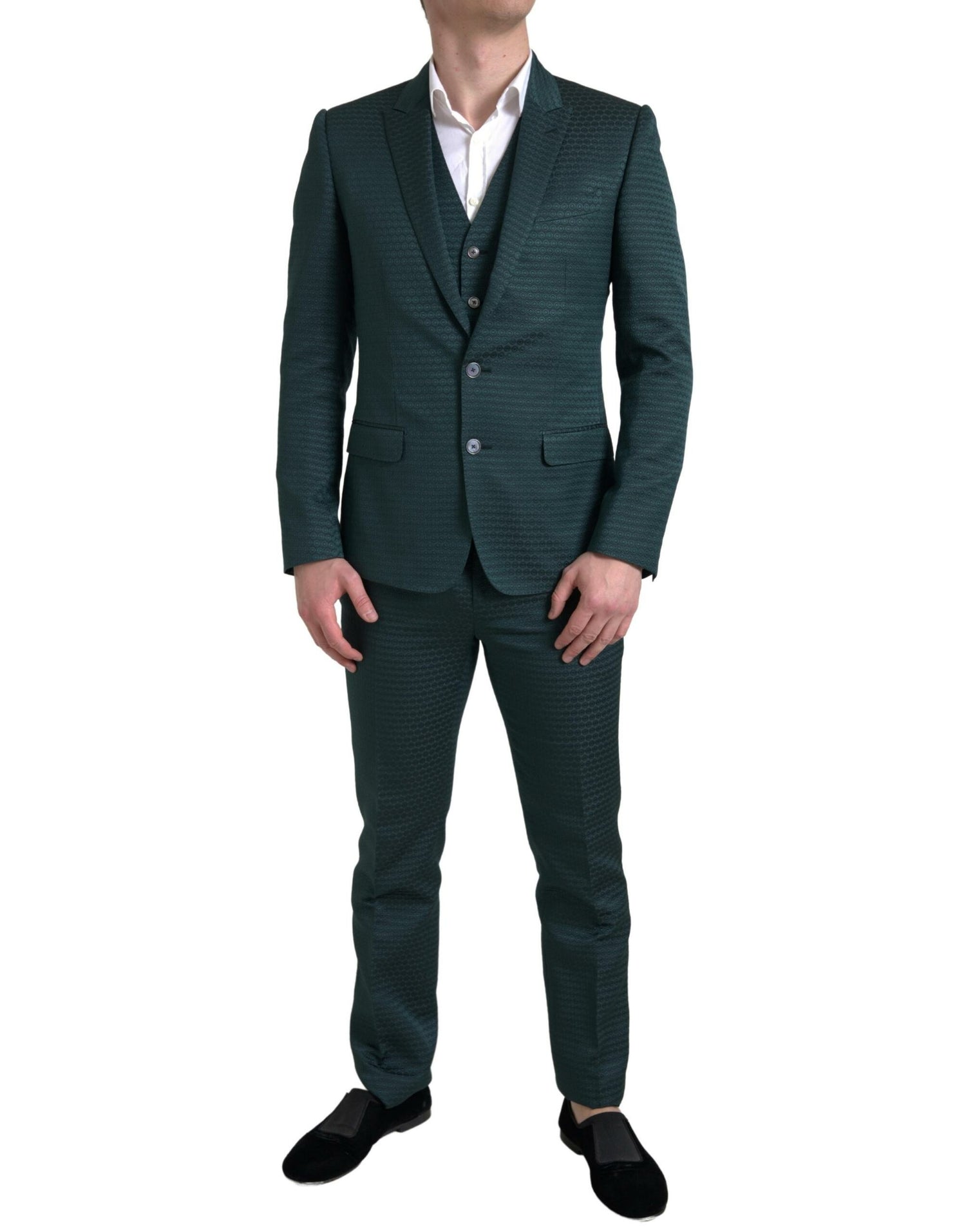 Dolce &amp; Gabbana Emerald Elegance Slim Fit 3-Piece Suit