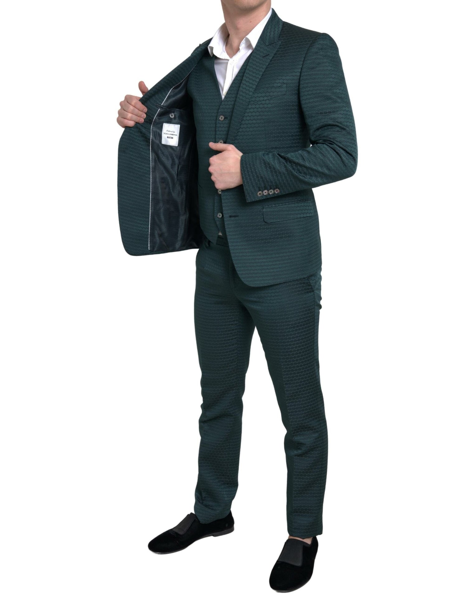 Dolce &amp; Gabbana Emerald Elegance Slim Fit 3-Piece Suit