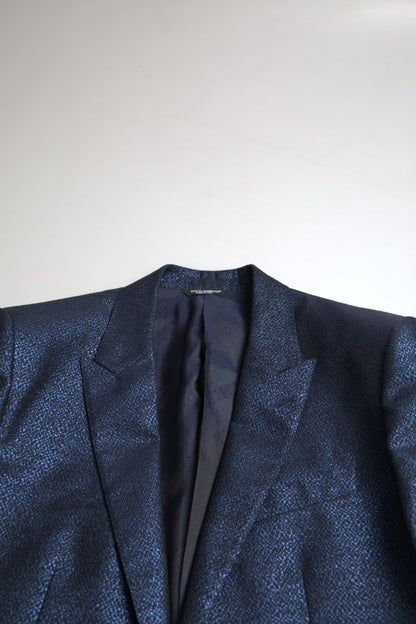 Dolce &amp; Gabbana Metallic Blue Martini Slim Fit Suit