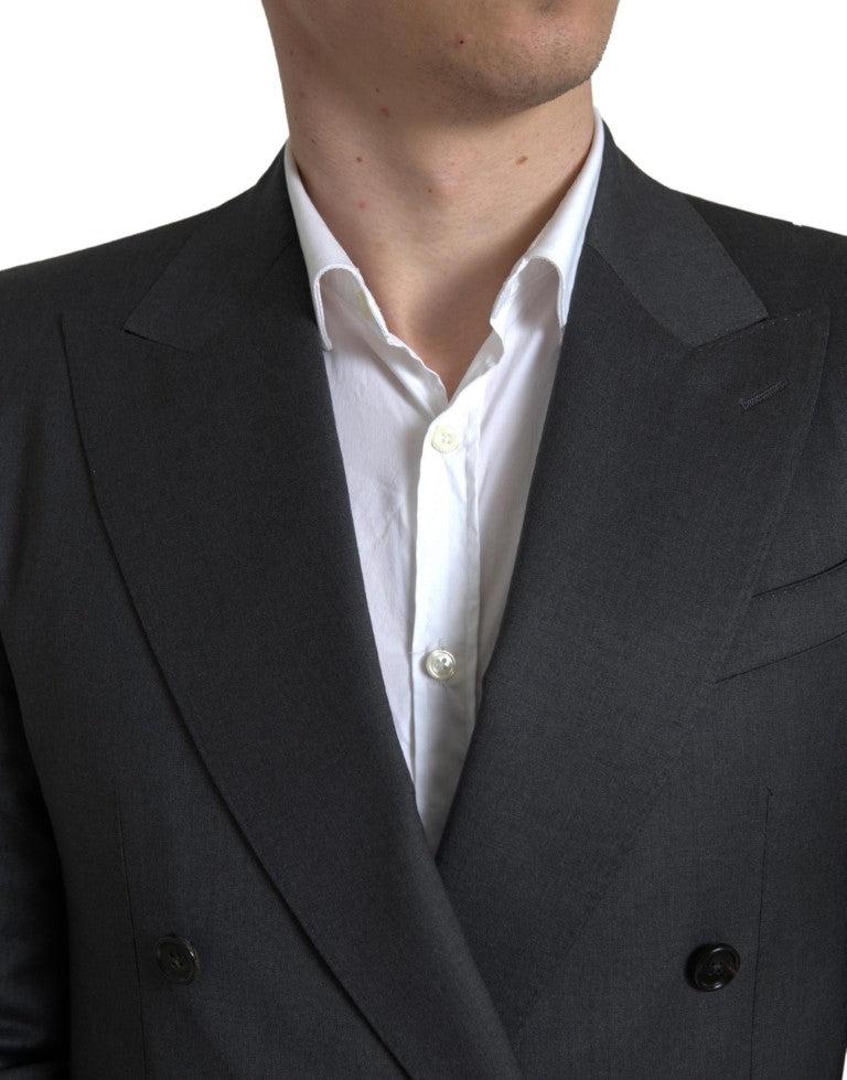 Dolce &amp; Gabbana Sleek Grey Slim Fit Double Breasted Suit