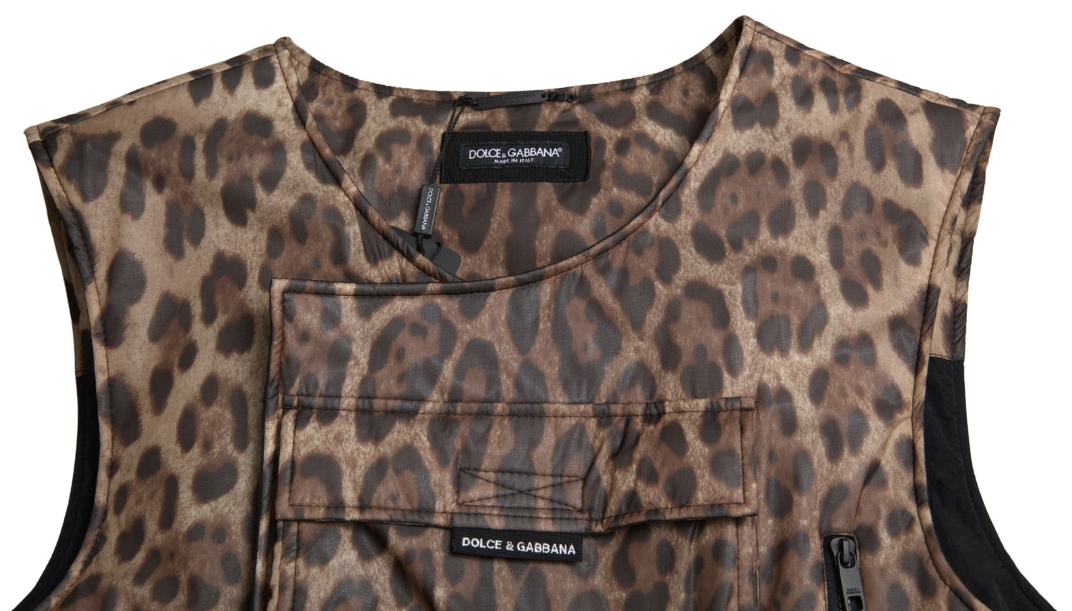 Dolce &amp; Gabbana Silk Leopard Vest Exclusive Sportswear