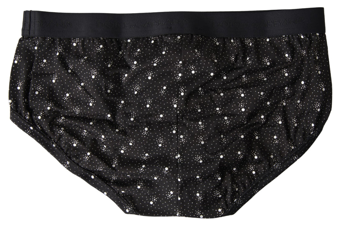 Dolce &amp; Gabbana Elegant Black Dotted Brief with Comfort Fit