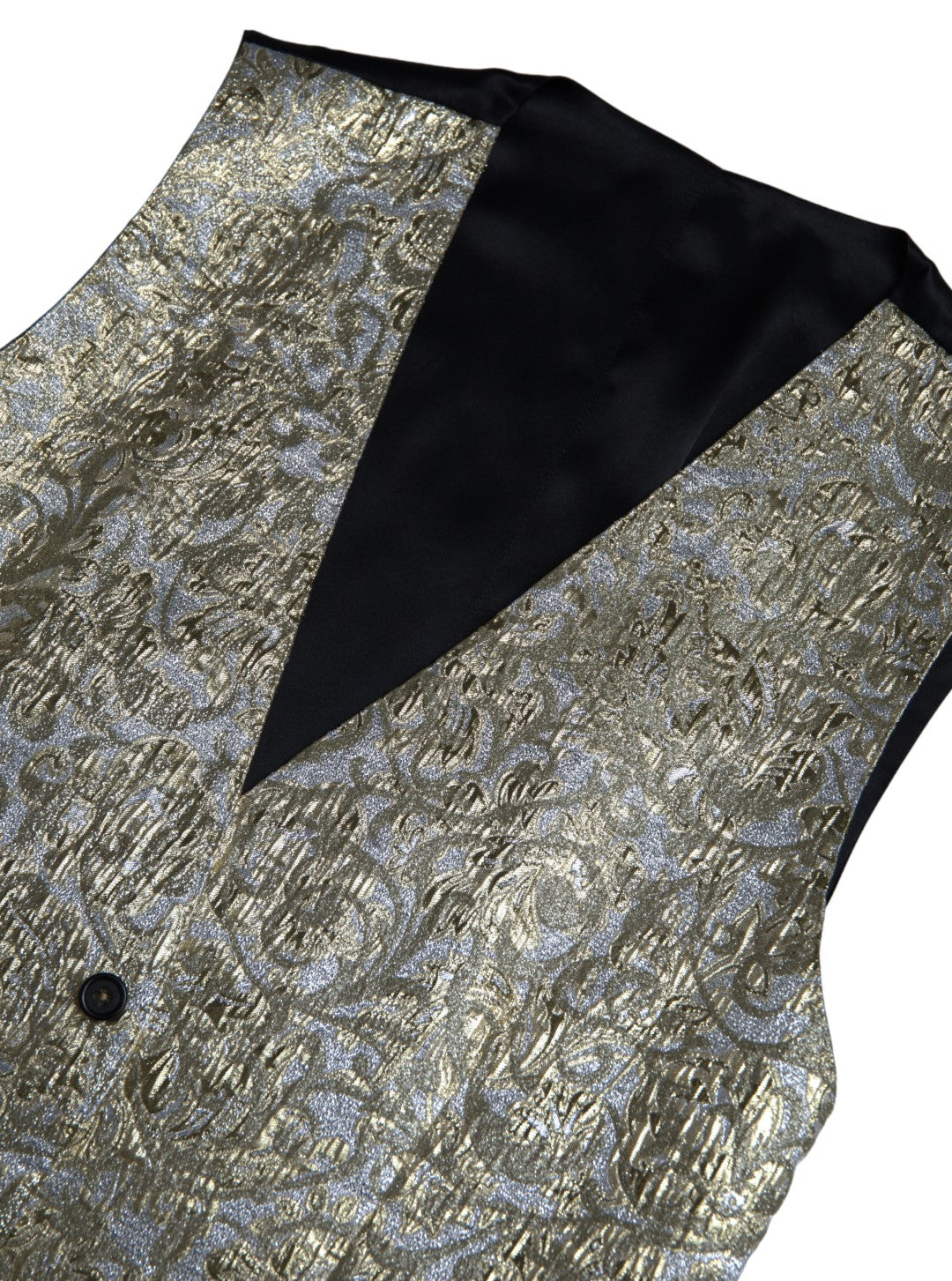 Dolce &amp; Gabbana Elegant Gold Silk Formal Vest