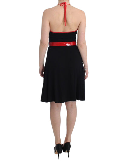 Roccobarocco Elegant Black Palladio Knee-Length Dress