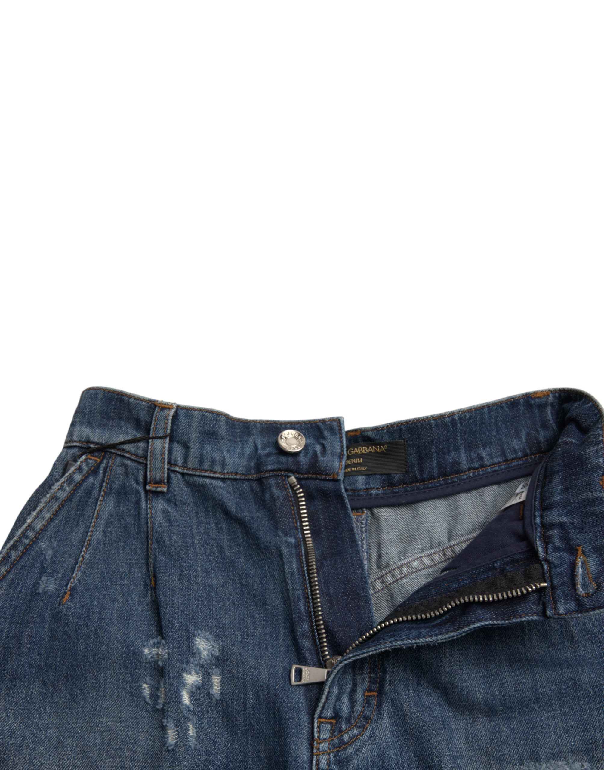 Dolce &amp; Gabbana Chic High Waist Denim Hot Pants Shorts