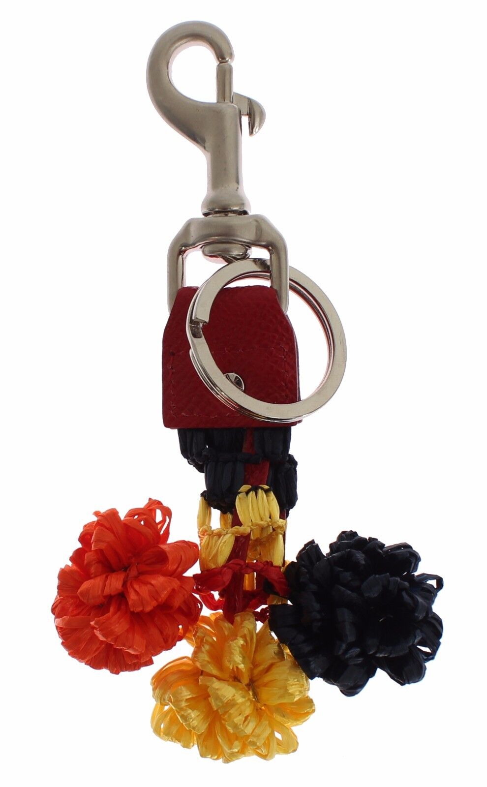 Dolce &amp; Gabbana Multicolor Sicily Raffia Leather Keychain