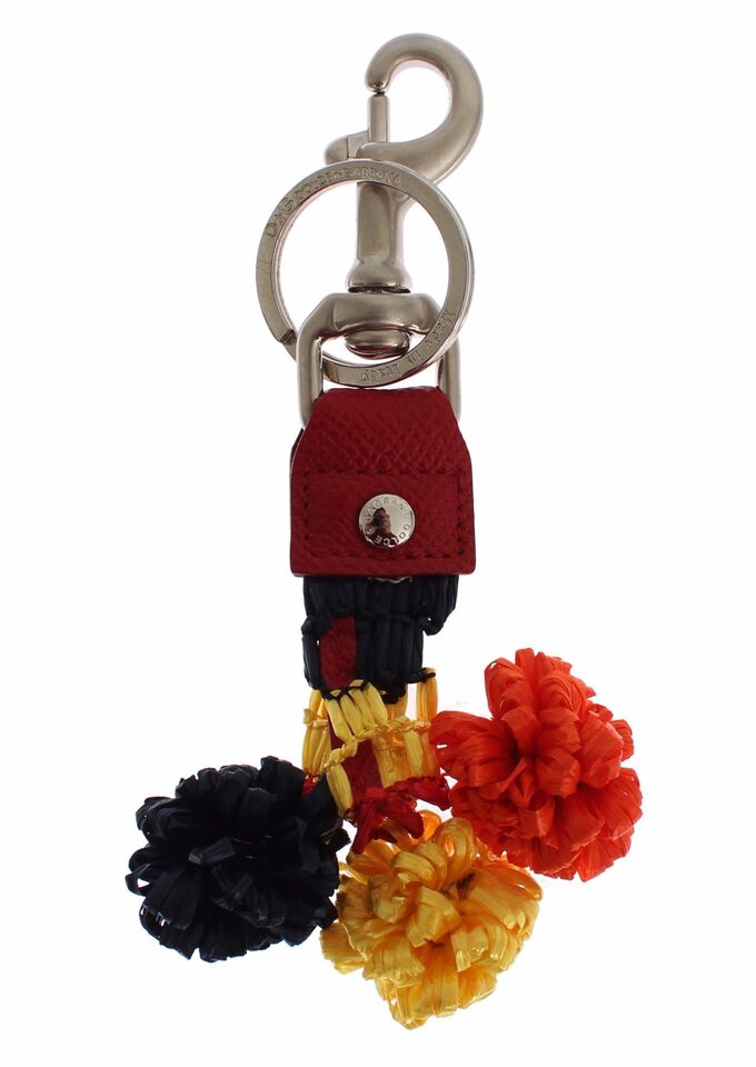 Dolce &amp; Gabbana Multicolor Sicily Raffia Leather Keychain