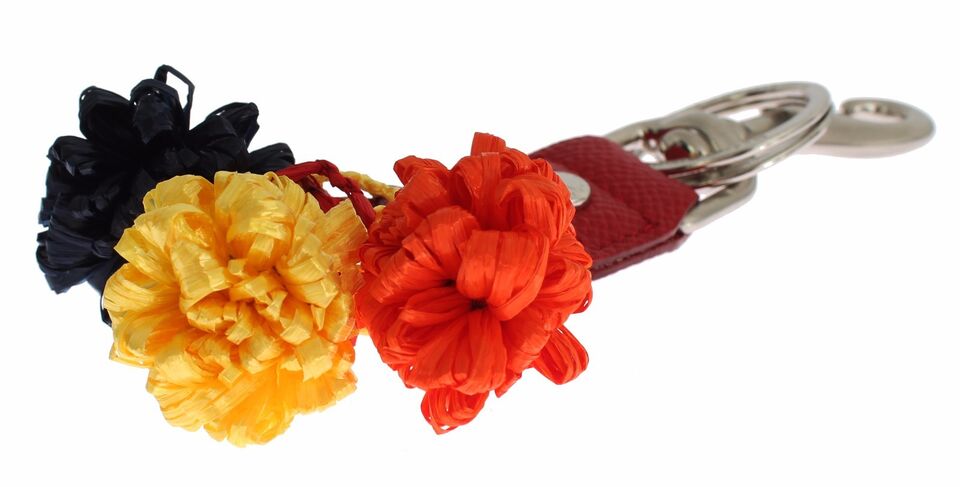 Dolce &amp; Gabbana Multicolor Sicily Raffia Leather Keychain