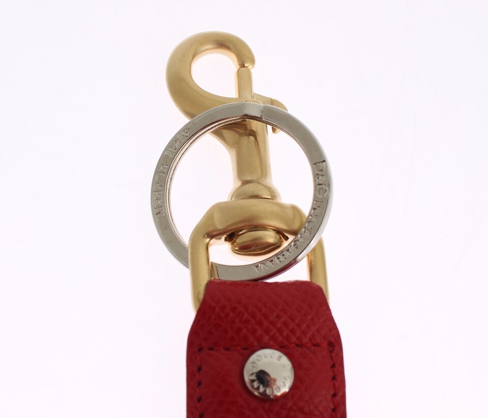 Dolce &amp; Gabbana Chic Multicolor Raffia Leather Keychain