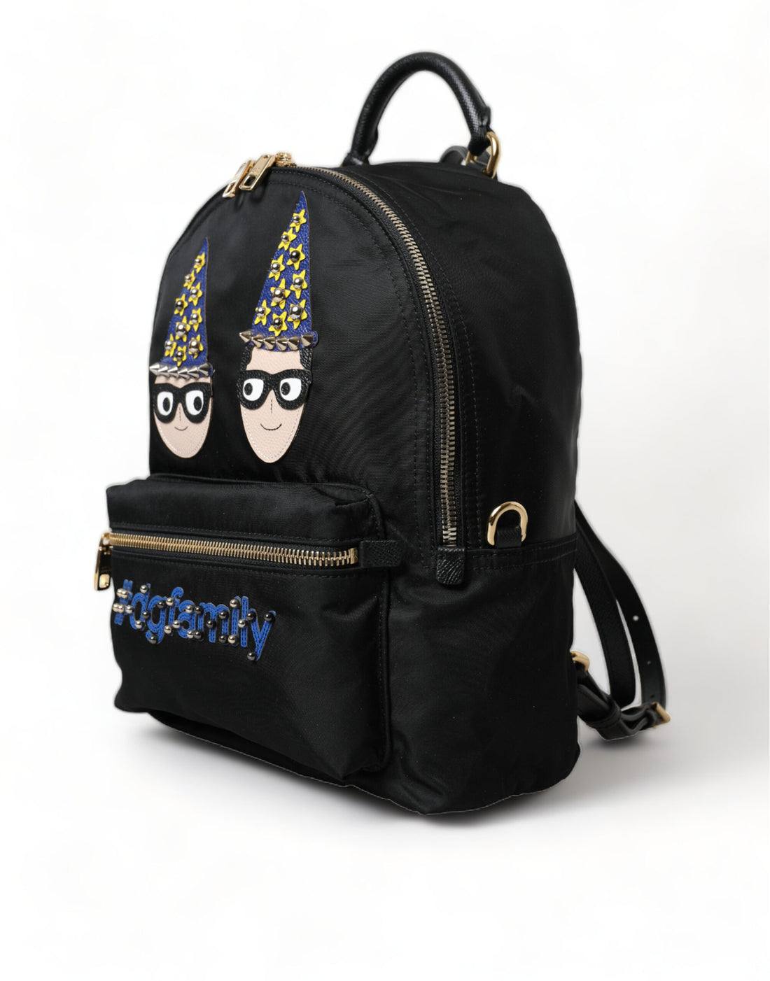 Dolce &amp; Gabbana Elegant Black Gold Detail Backpack