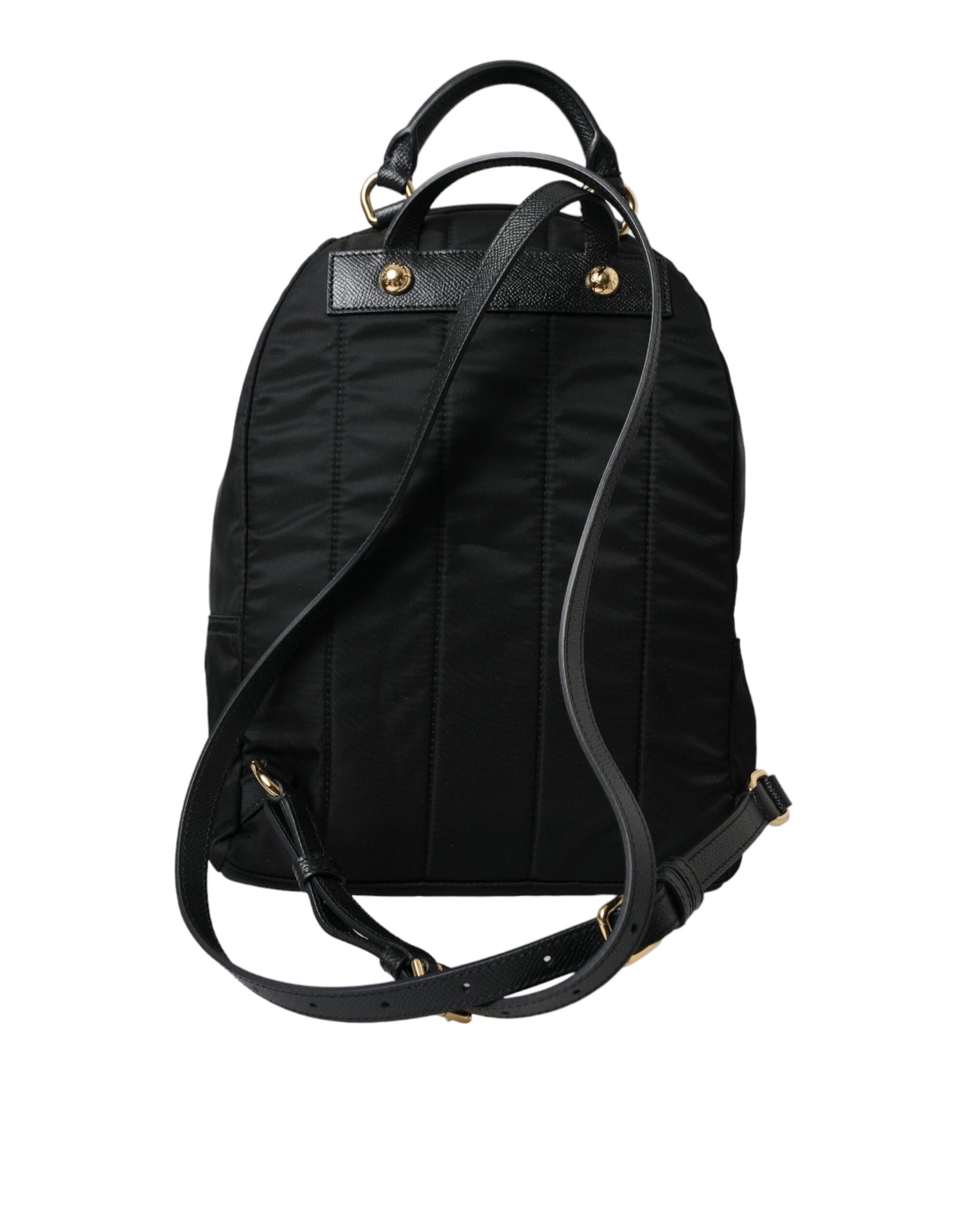 Dolce &amp; Gabbana Elegant Black Gold Detail Backpack