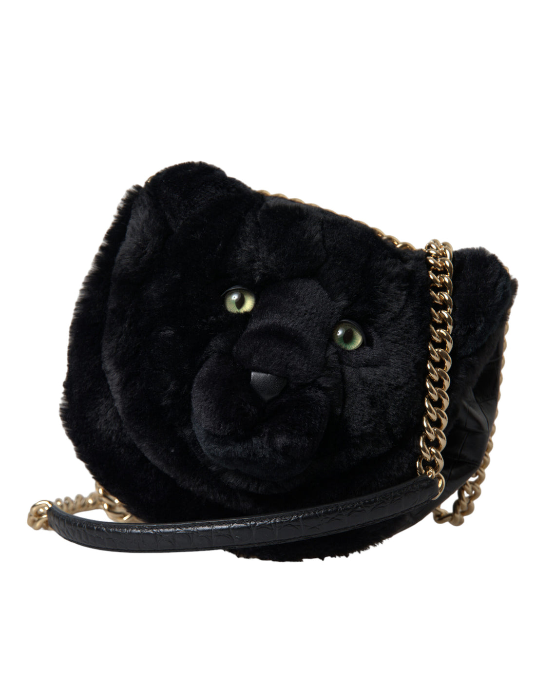 Dolce &amp; Gabbana Exquisite Croc-Embossed Panther Shoulder Bag