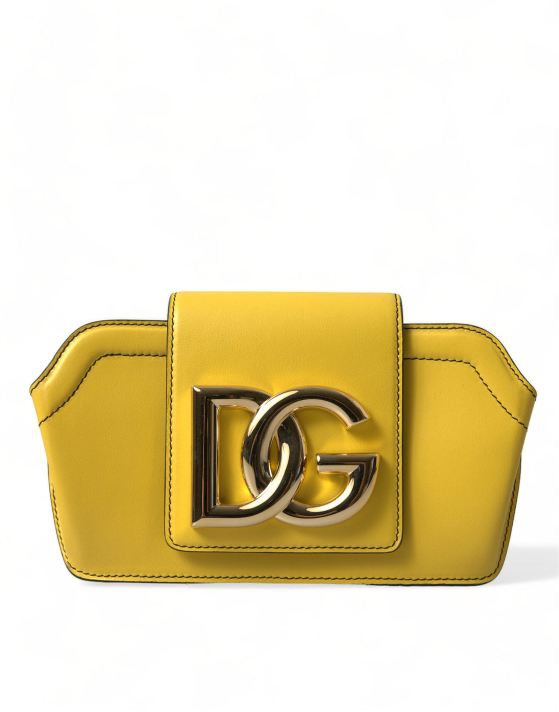 Dolce &amp; Gabbana Exquisite Yellow Leather Eyewear Case