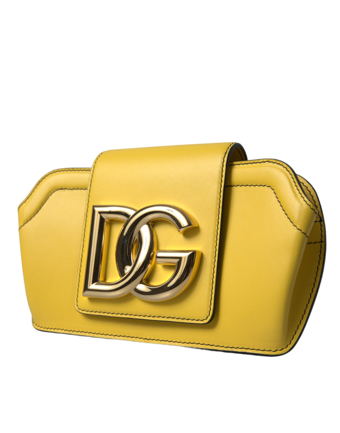 Dolce &amp; Gabbana Exquisite Yellow Leather Eyewear Case