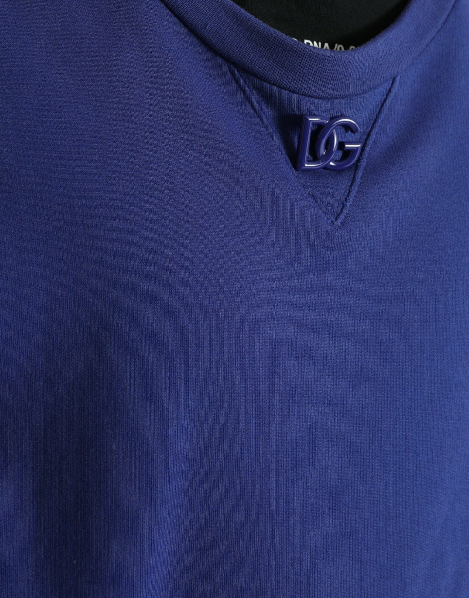 Dolce &amp; Gabbana Royal Blue Cotton Crewneck Sweater