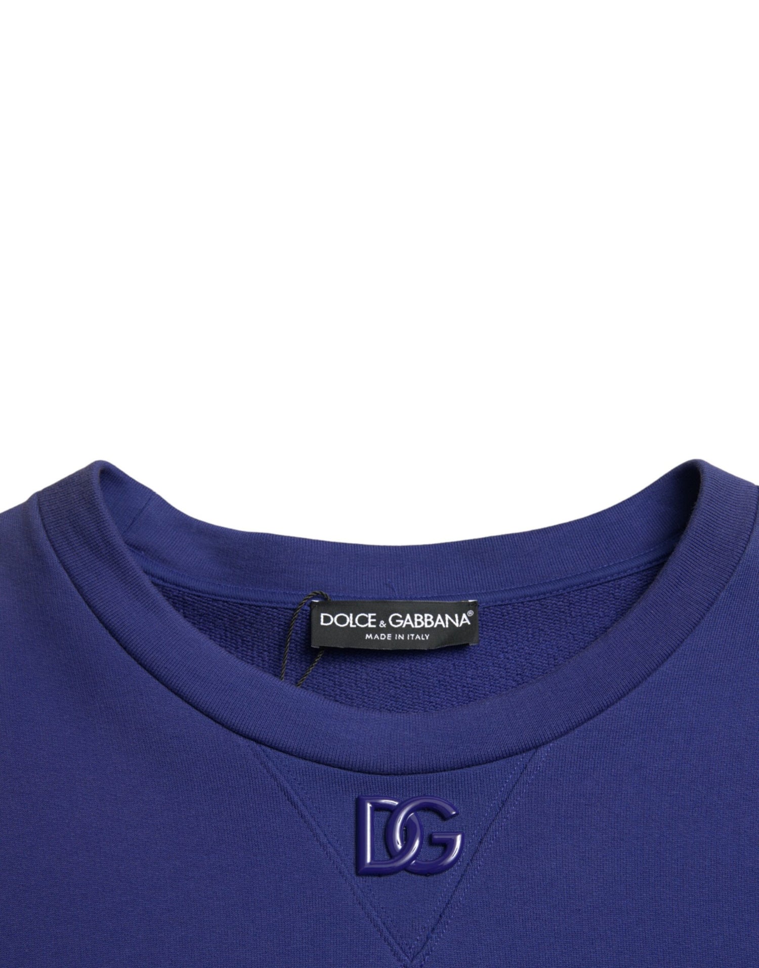 Dolce &amp; Gabbana Royal Blue Cotton Crewneck Sweater