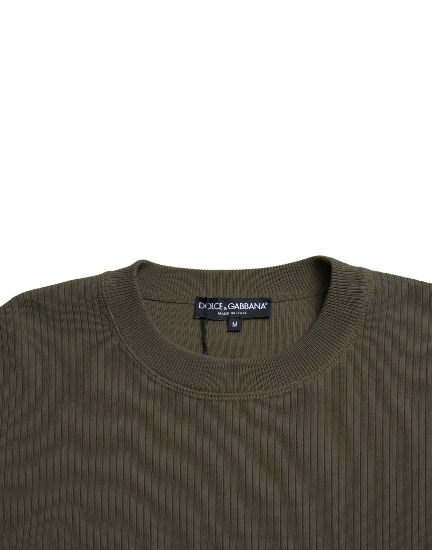 Dolce &amp; Gabbana Elegant Green Crew Neck Cotton Sweater