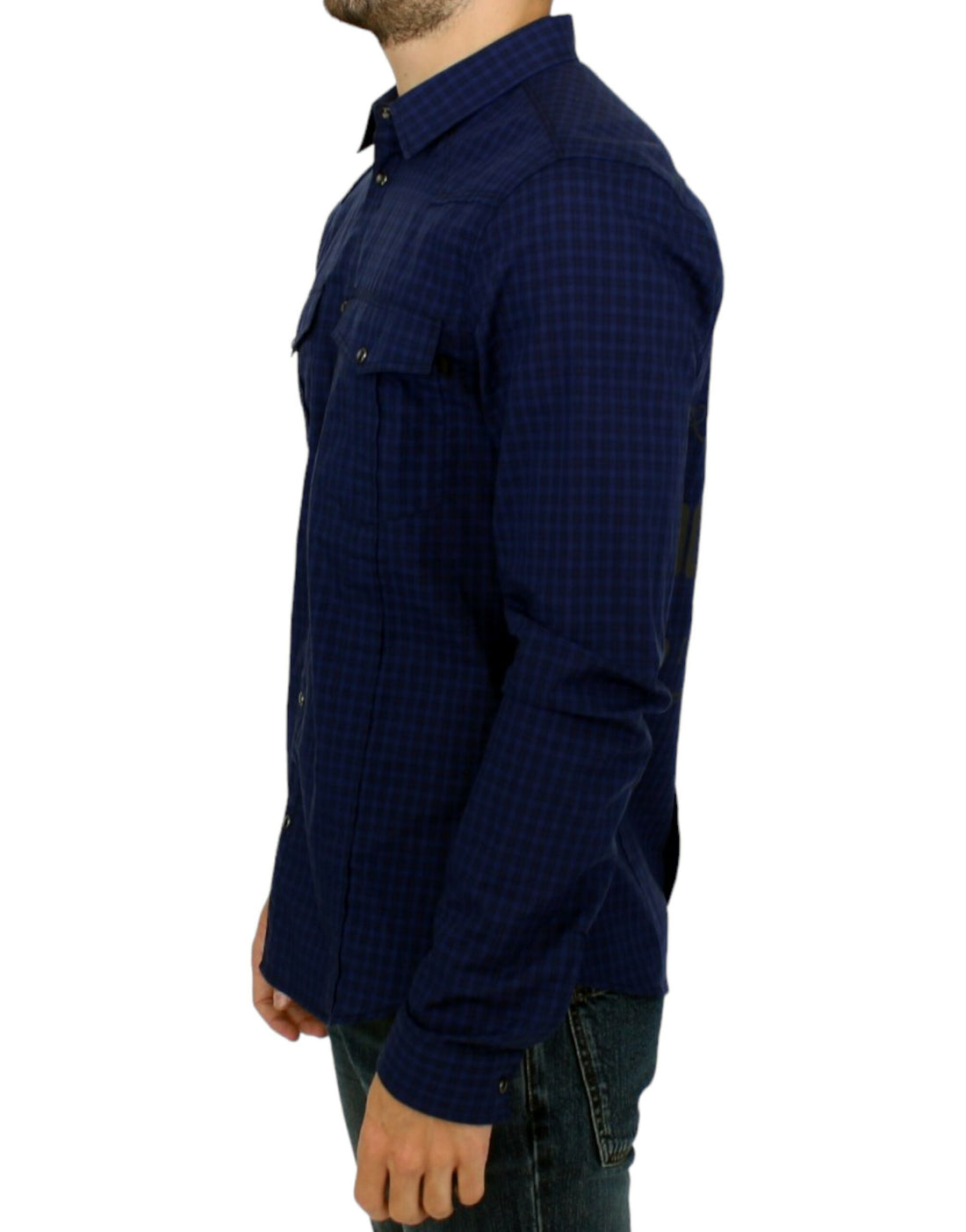 Costume National Chic Blue Checkered Casual Cotton Shirt