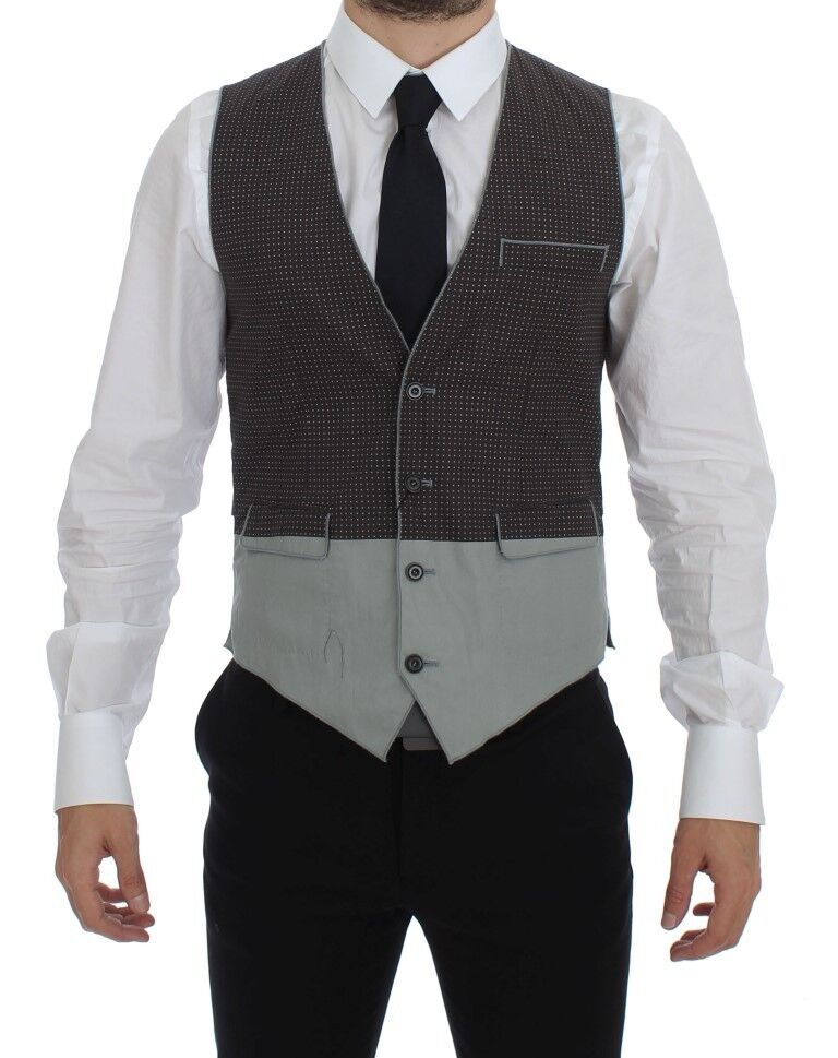 Dolce &amp; Gabbana Elegant Gray Cotton Dress Vest