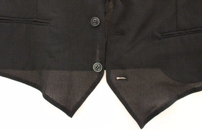 Dolce &amp; Gabbana Elegant Black Wool Dress Vest