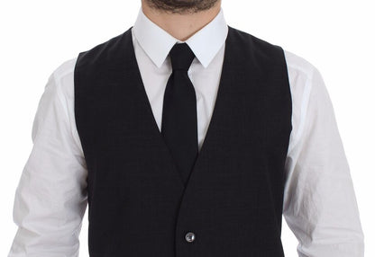 Dolce &amp; Gabbana Sleek Gray Wool Dress Vest