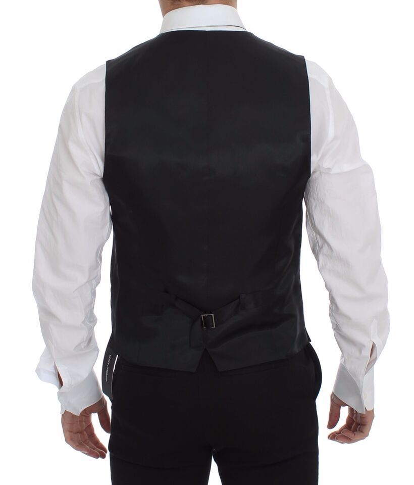 Dolce &amp; Gabbana Sleek Gray Wool Dress Vest