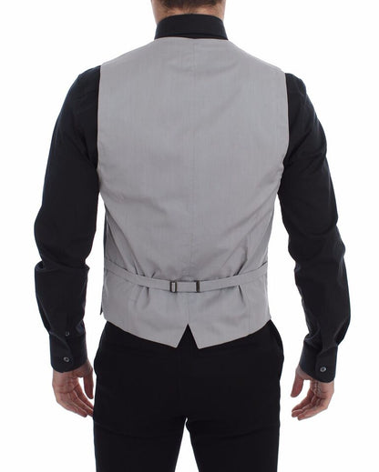 Dolce &amp; Gabbana Elegant Gray Slim Fit Dress Vest