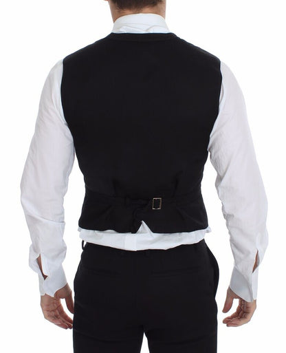 Dolce &amp; Gabbana Elegant Black Cotton Blend Dress Vest