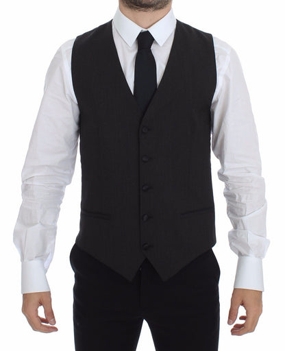 Dolce &amp; Gabbana Classic Gray Wool Blend Dress Vest