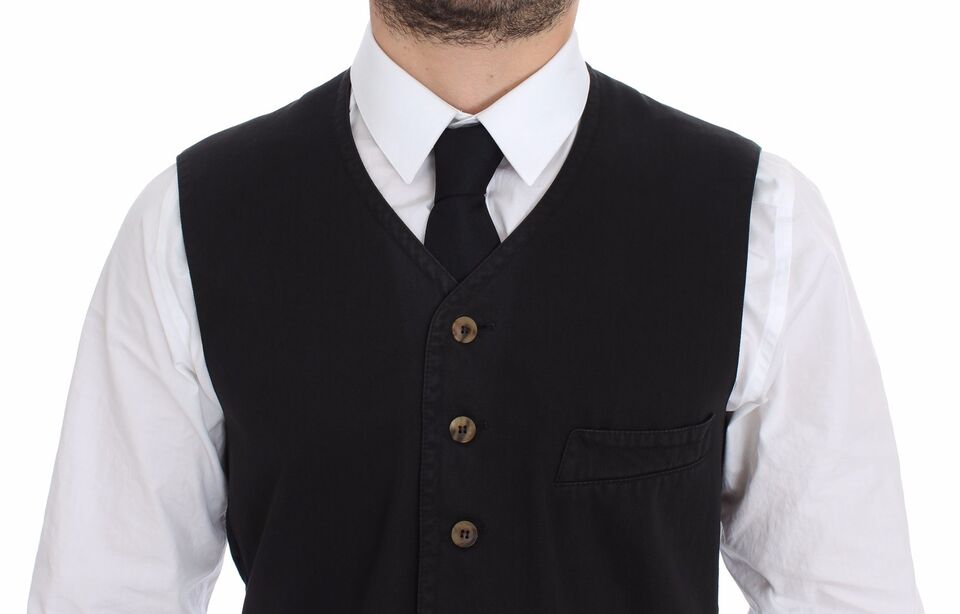 Dolce &amp; Gabbana Elegant Black Dress Vest