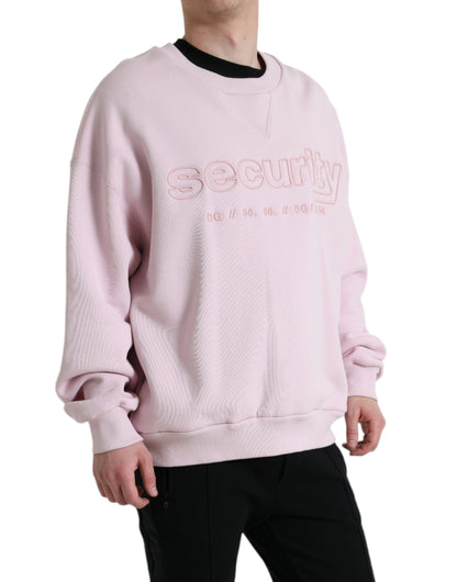 Dolce &amp; Gabbana Elegant Pink Crew Neck Logo Sweater