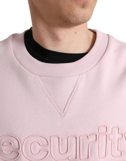 Dolce &amp; Gabbana Elegant Pink Crew Neck Logo Sweater