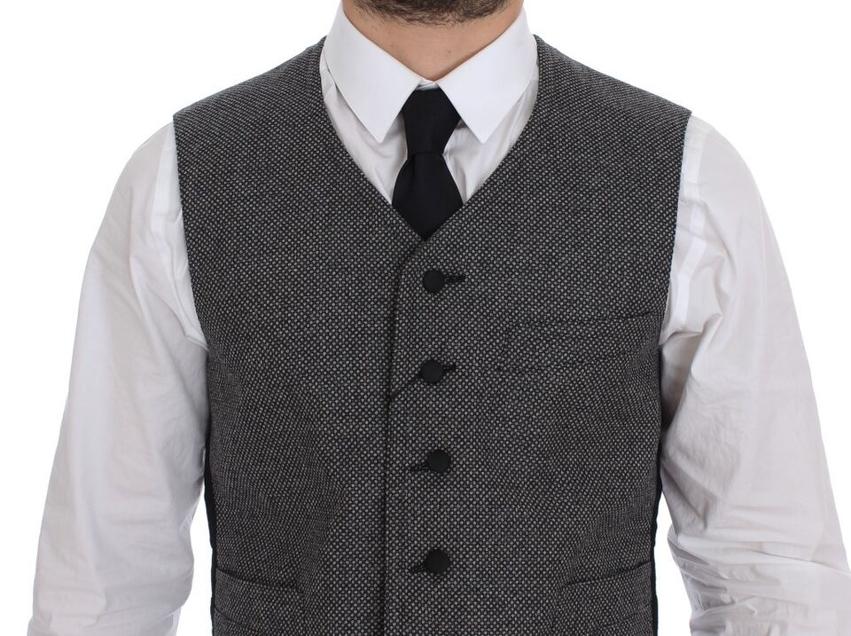 Dolce &amp; Gabbana Elegant Single Breasted Gray Dress Vest