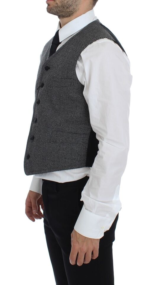 Dolce &amp; Gabbana Elegant Single Breasted Gray Dress Vest