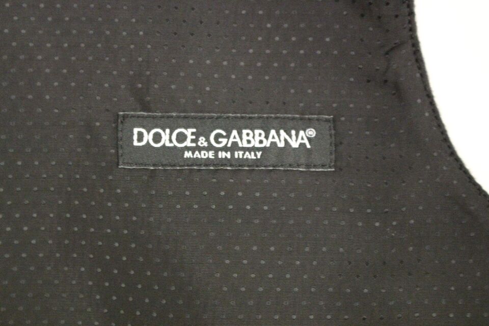 Dolce &amp; Gabbana Elegant Gray Wool Blend Dress Vest